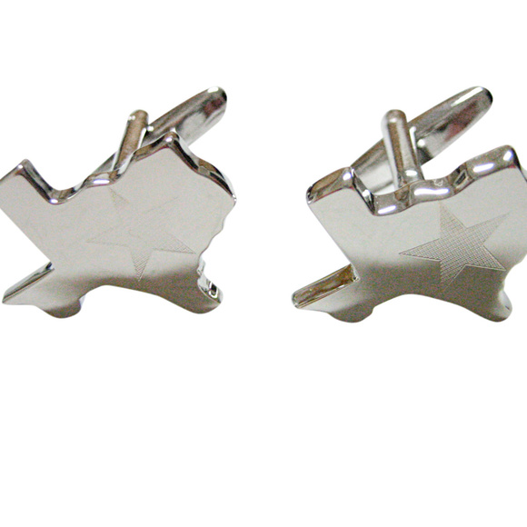 Texas State Map Shape and Flag Design Cufflinks - Picture 1 of 2